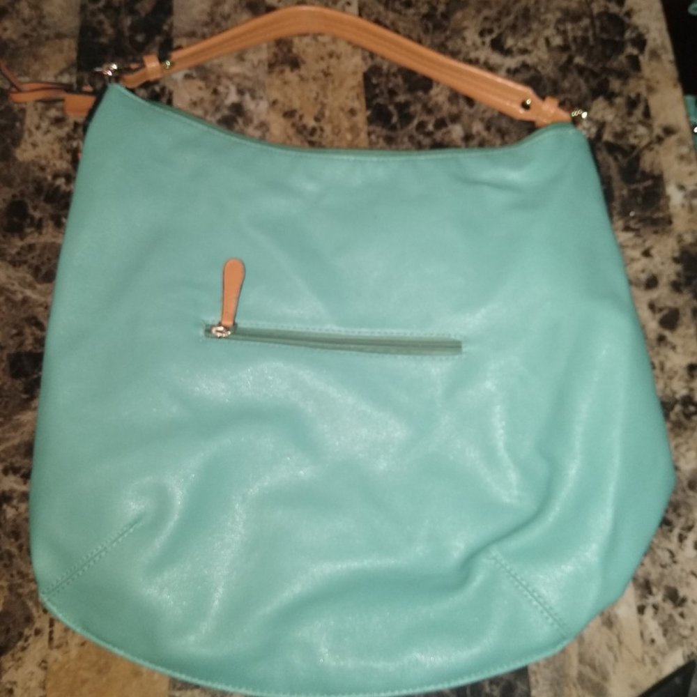 David Jones Faux Leather Aqua Bag - Hobo